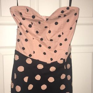 ASOS Peach and Black Polka Dot Mini Dress